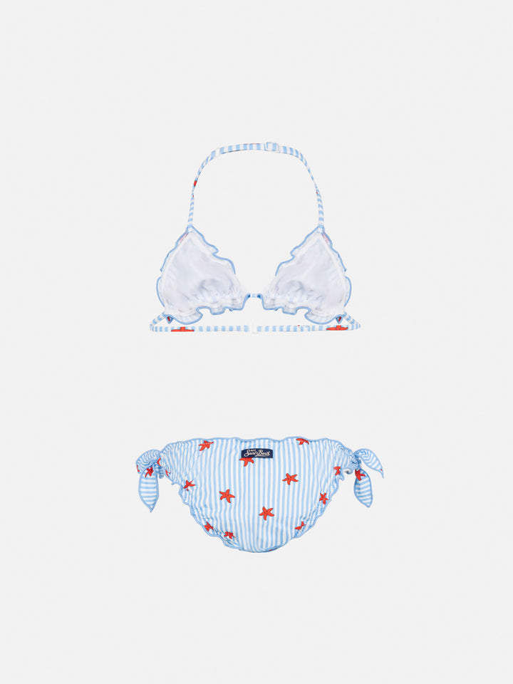Cris classic triangle bikini with starfish and striped print - MC2 Saint Barth