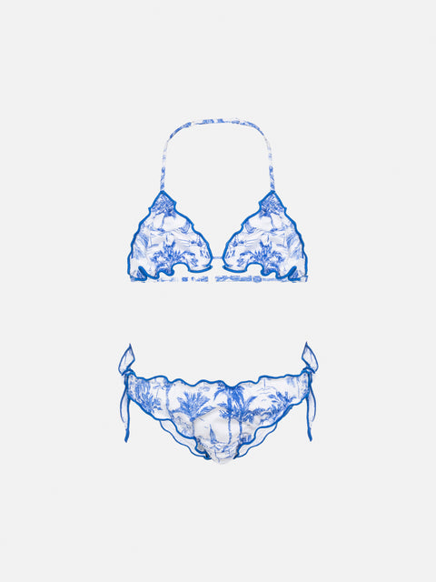 Cris classic triangle bikini with toile de jouy print - MC2 Saint Barth