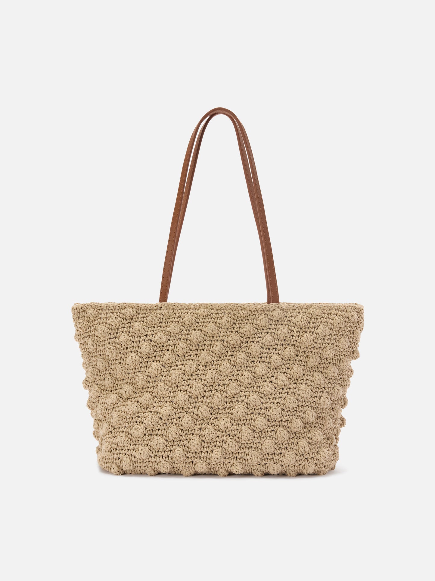 Bolso tote mediano de crochet con logo bordado 