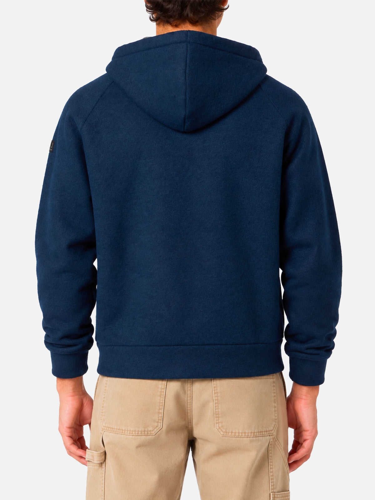 Carrel technical fabric sweatshirt in navy blue solid color