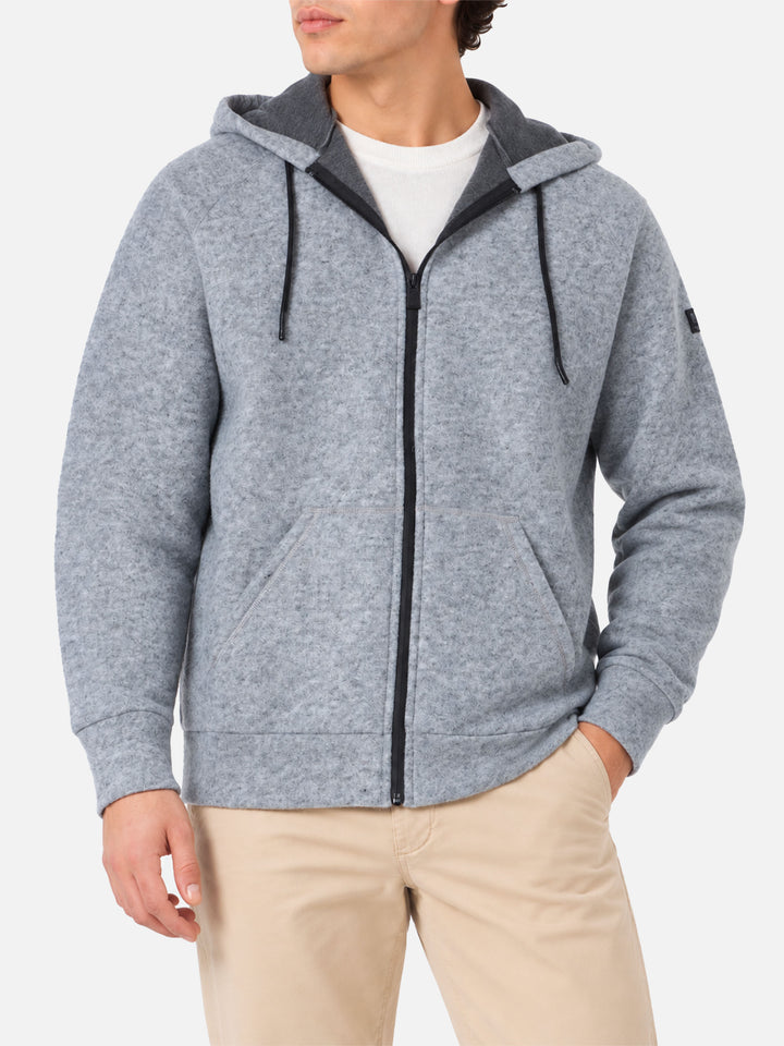 Carrel Sweatshirt aus technischem Gewebe in einfarbigem Grau meliert 