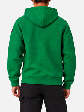 Sweat-shirt Carrel en tissu technique vert uni 
