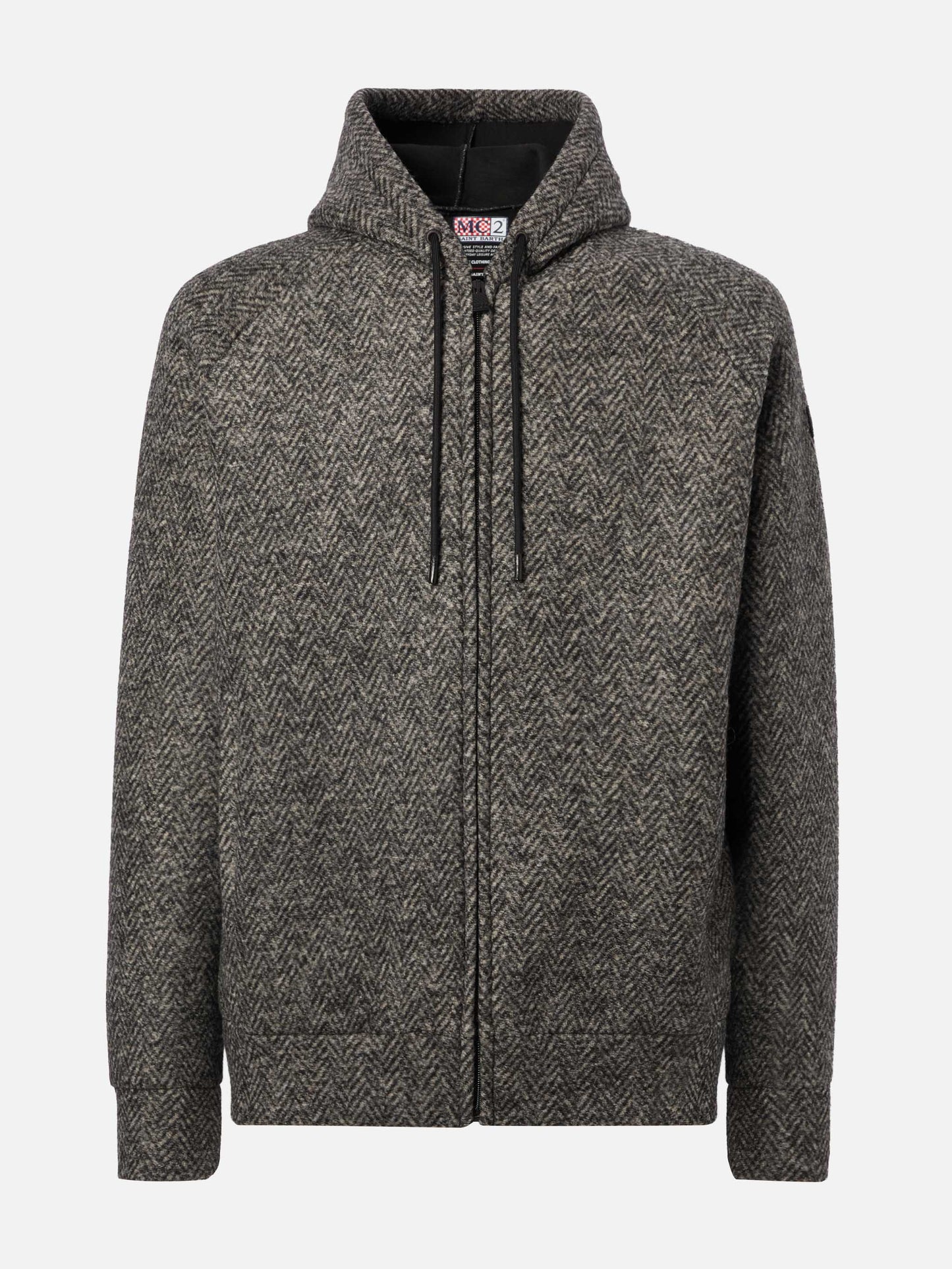 Giacca Carrell Wool spigata con zip e cappuccio