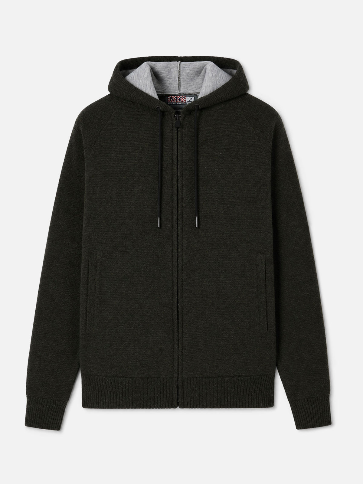 Giacca Carrell knit con zip e cappuccio verde militare