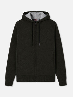 Giacca Carrell knit con zip e cappuccio verde militare