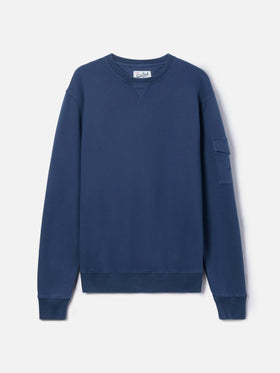 Navy blue Chester fleece sweatshirt with sleeve pocket