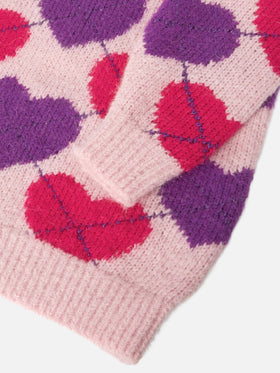 Abito a collo alto Cutie Soft lavorato a maglia con jacquard argyle