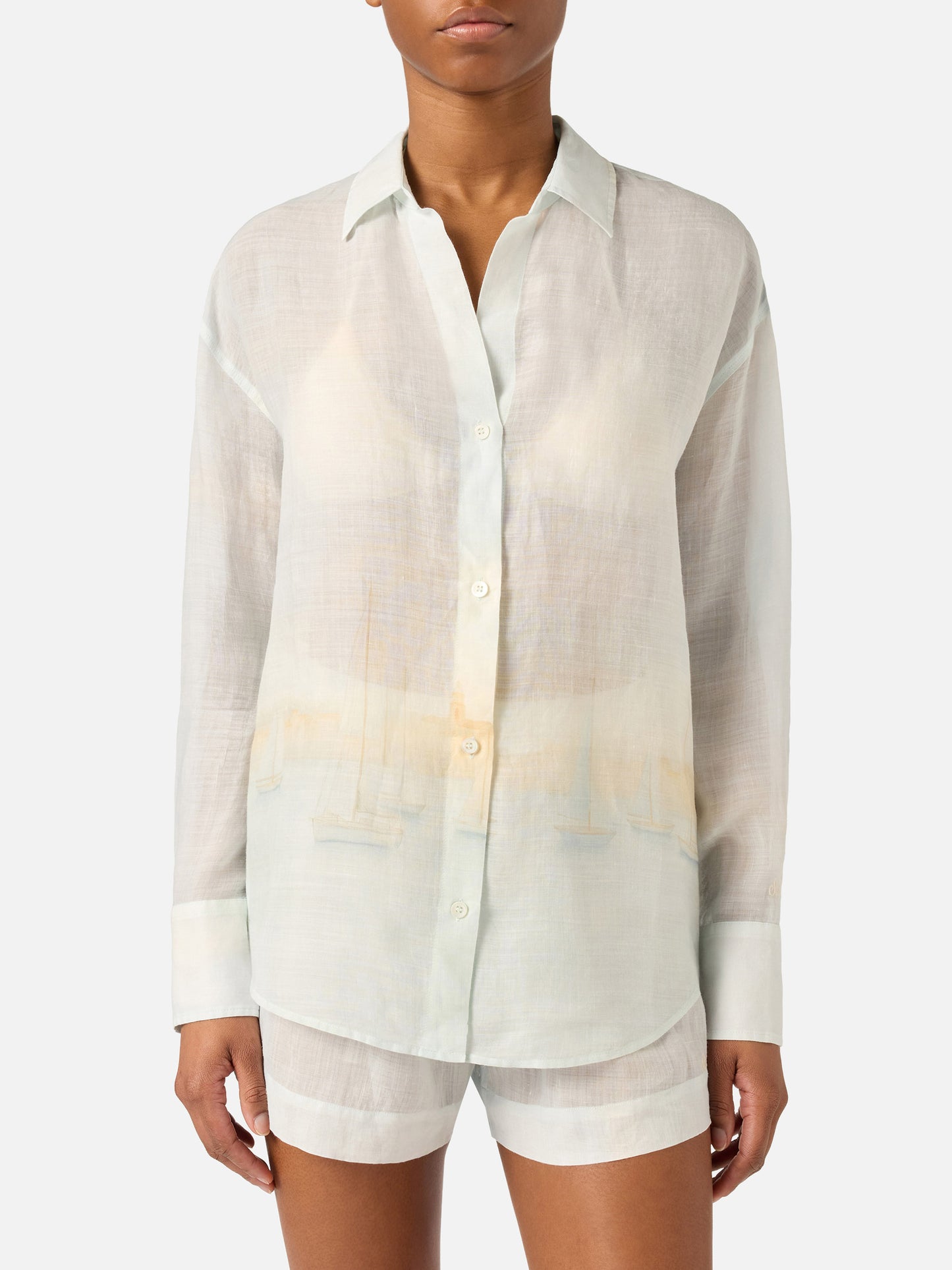 Chemise Cristal en ramie avec imprimé St. Tropez 