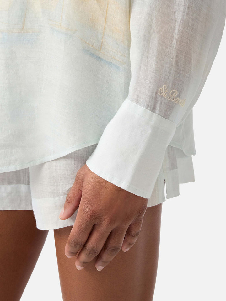 Cristal ramie shirt with St. Tropez print
