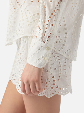 White broderie anglaise cotton Cristal shirt