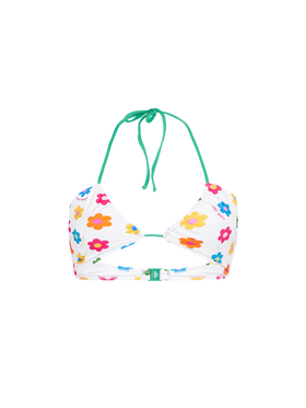 Bandeau-Oberteil mit Gänseblümchen-Print