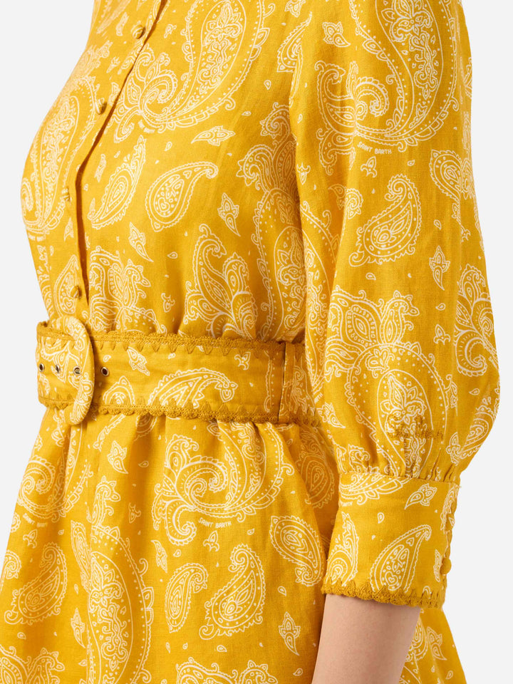 Paisley print linen short dress Daisi