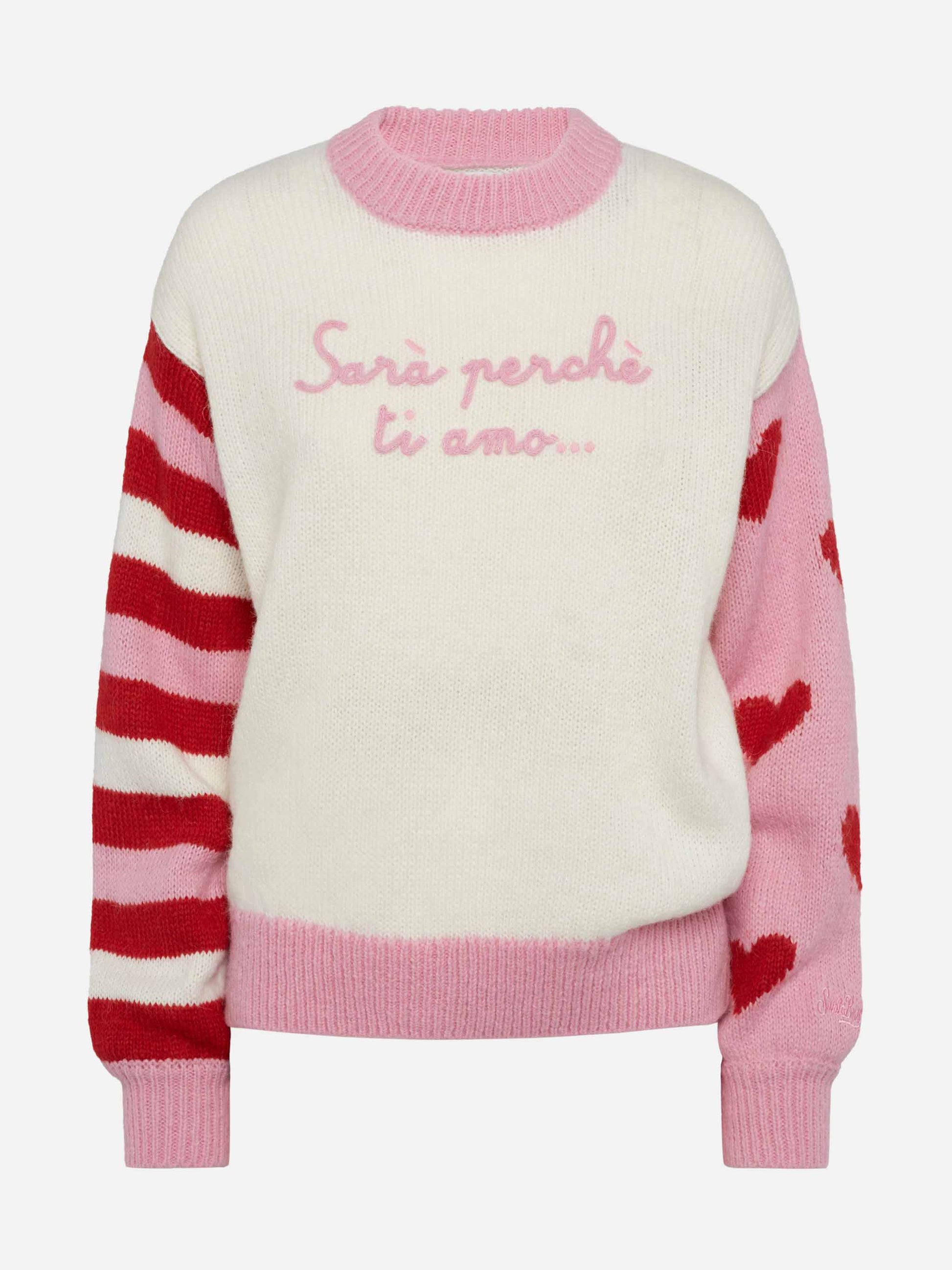 Alpaca sweater Danya with Sarà perchè ti amo embroidery - MC2 Saint Barth