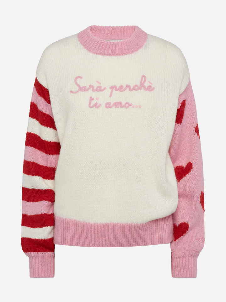 Alpaca sweater Danya with Sarà perchè ti amo embroidery - MC2 Saint Barth