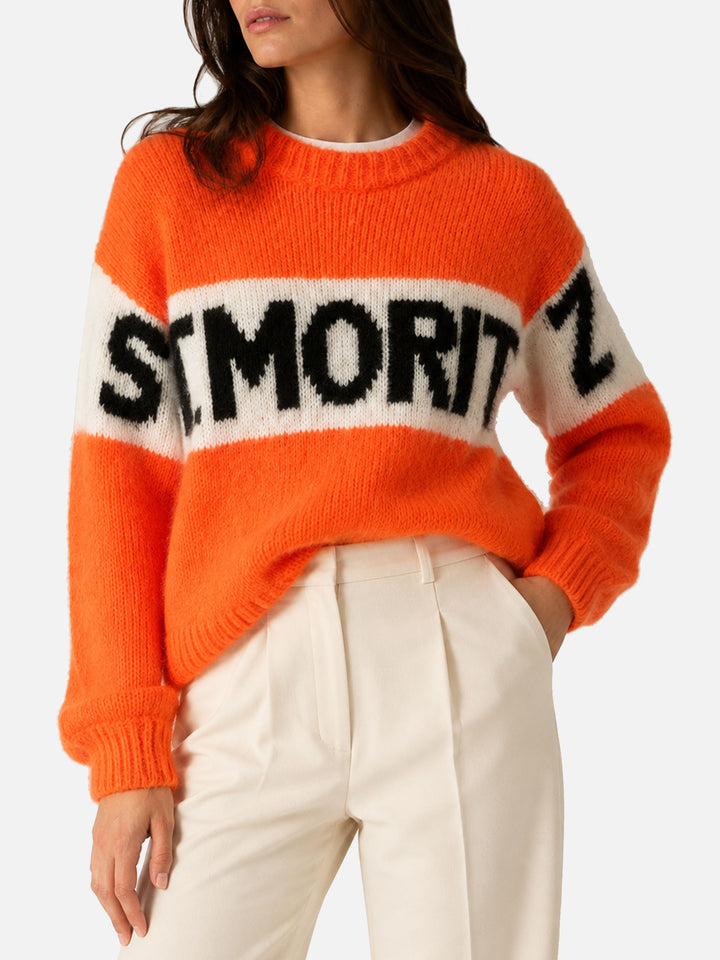 Jersey Danya Soft naranja flúor con bordado St. Moritz 