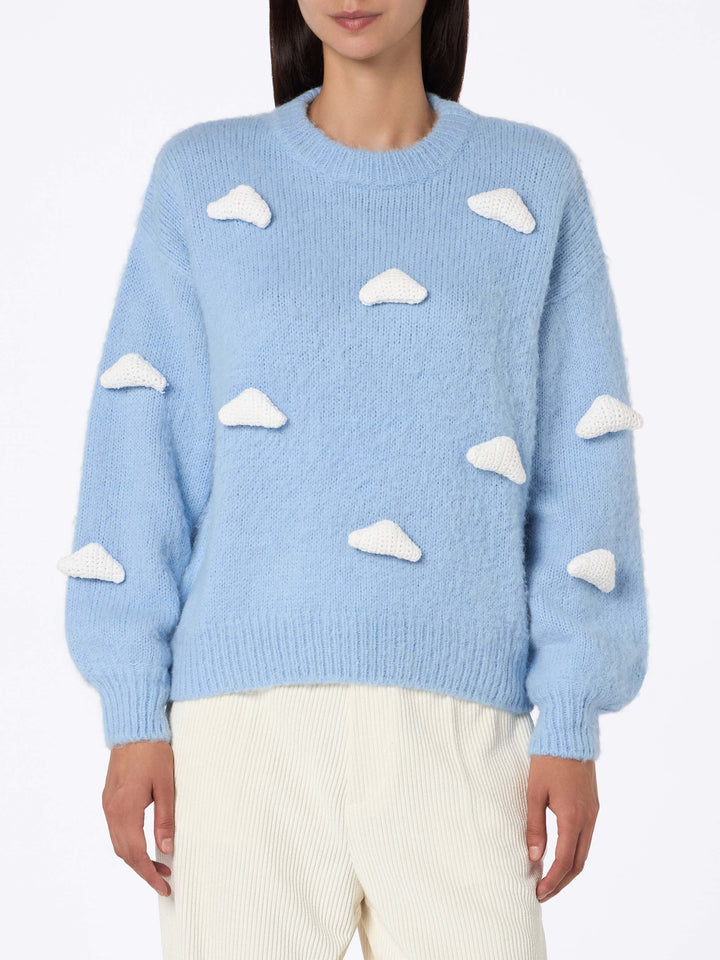 Brushed knit sweater with clouds details - MC2 Saint Barth