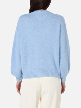 Pullover aus gebürstetem Strick mit Wolkendetails