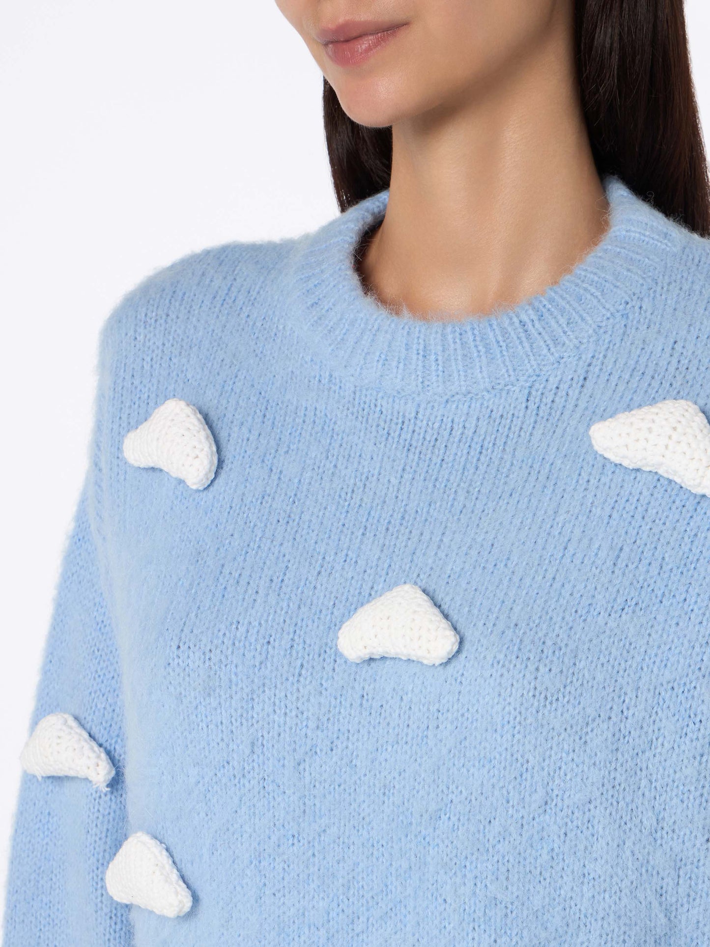 Brushed knit sweater with clouds details - MC2 Saint Barth
