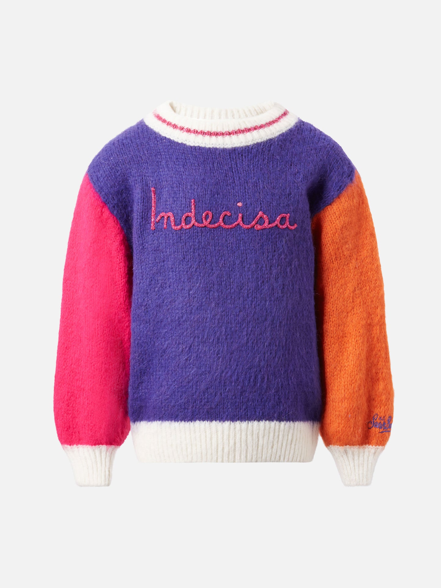 Kastenförmiger Pullover Danya Soft Jr mit Indecisa-Stickerei