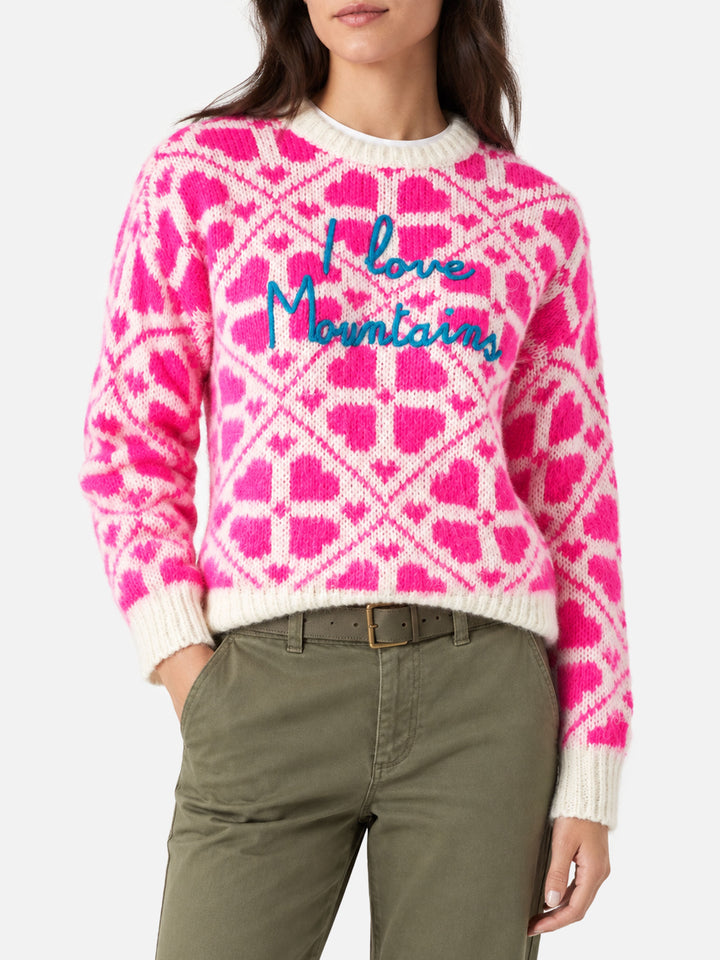 Maglia Danya effetto brushed con lettering