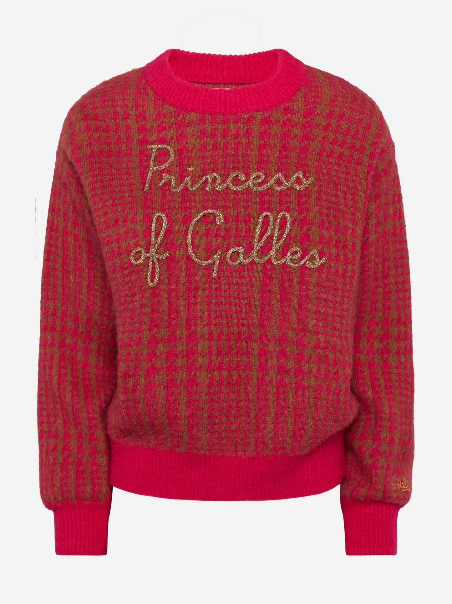Woman brushed crewneck with Princess of Galles - MC2 Saint Barth