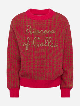 Woman brushed crewneck with Princess of Galles - MC2 Saint Barth