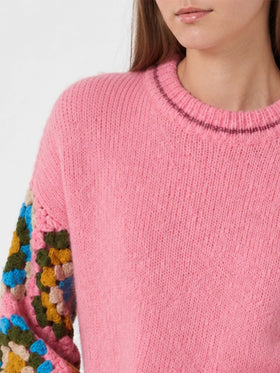 Danya Soft Crochet pink sweater