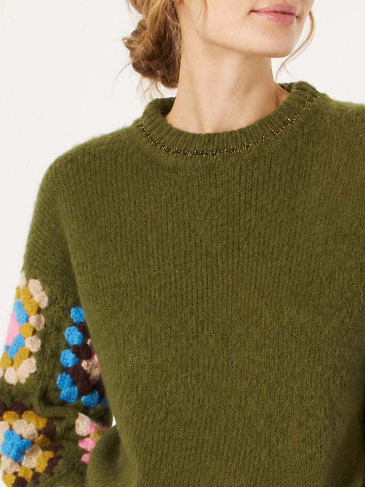 Danya Soft Crochet green sweater