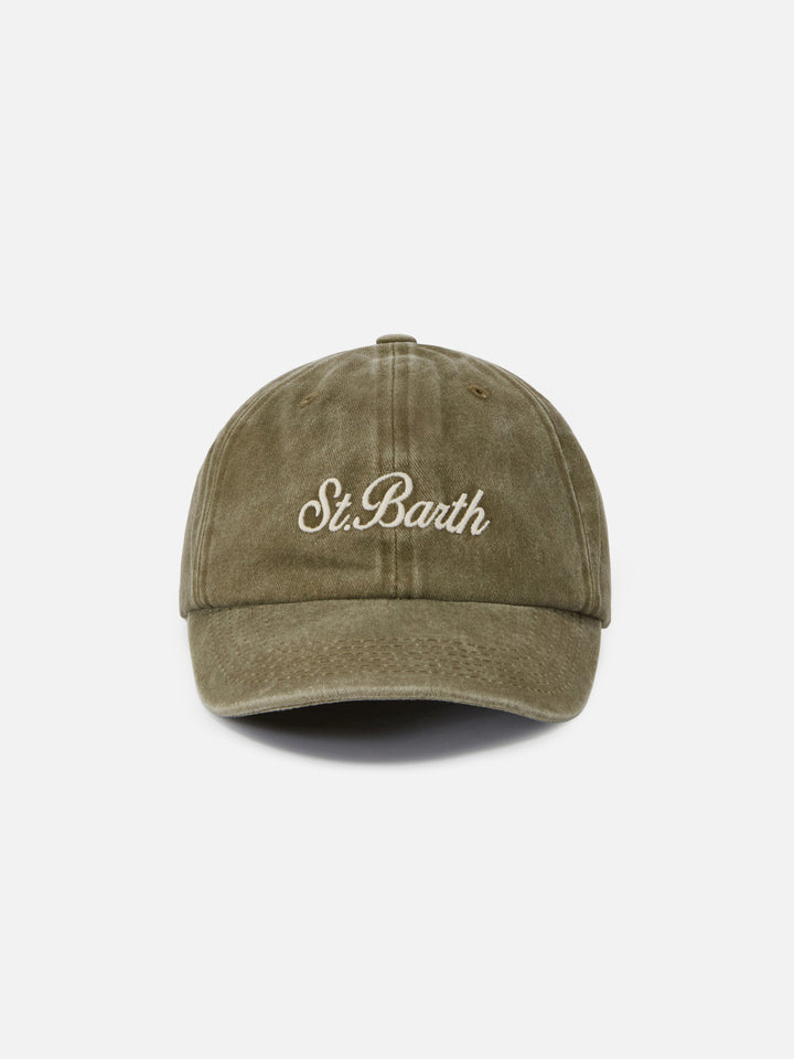 Davis dove grey cotton baseball cap with embroidered logo