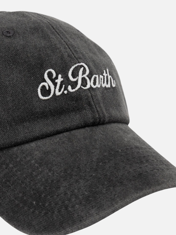 Davis black denim Ball Cap with St. Barth embroidery - MC2 Saint Barth