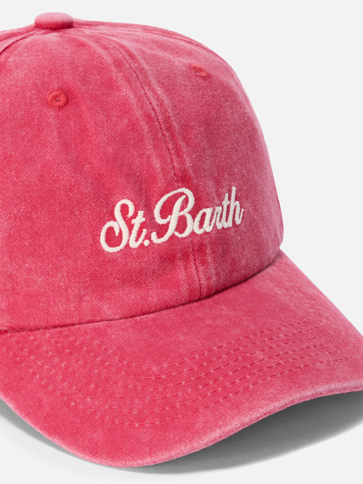 Davis  red Ball Cap with St. Barth embroidery