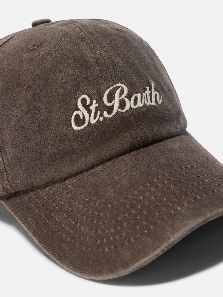 Davis brown Ball Cap with St. Barth embroidery
