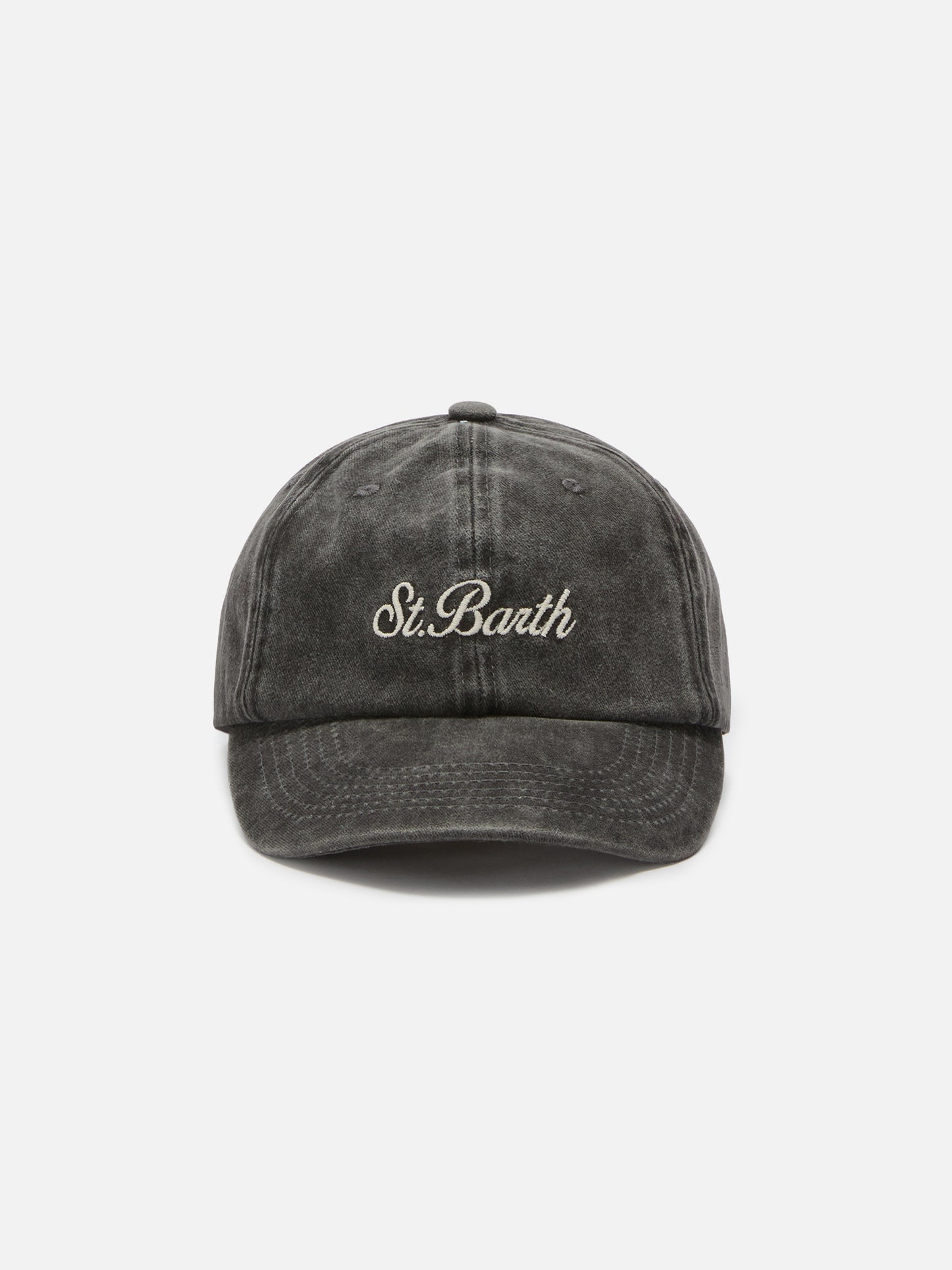Davis dark grey cotton baseball cap with embroidered logo