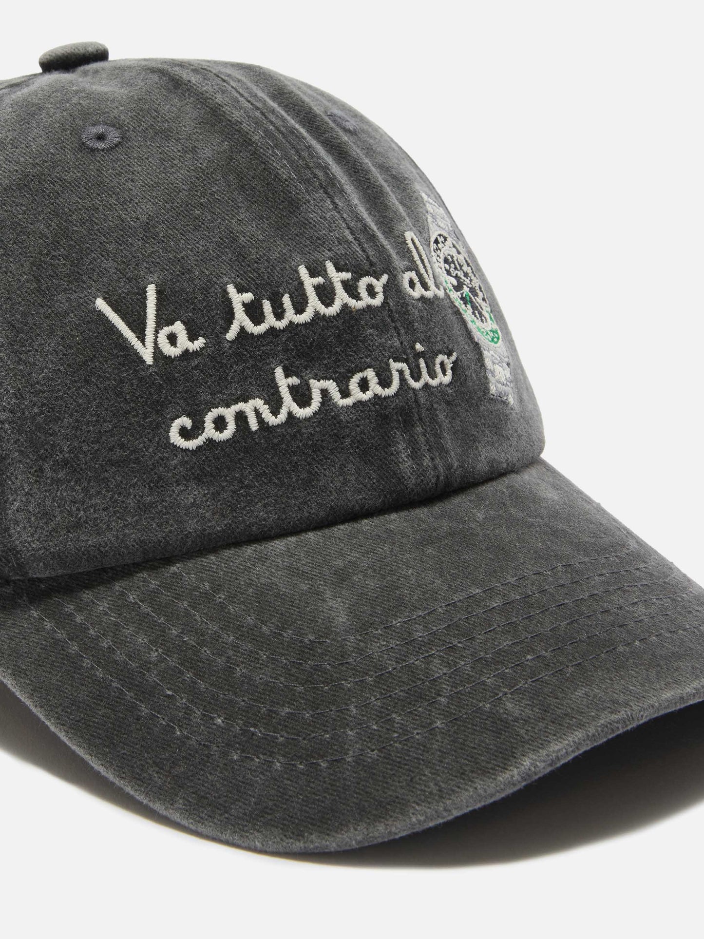 Casquette de baseball Davis en coton noir avec broderie Va tutto al contrario 