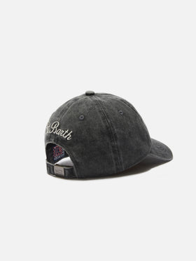 Casquette de baseball Davis en coton noir avec broderie Va tutto al contrario 