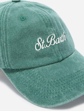 Davis green cotton baseball cap with embroidered logo