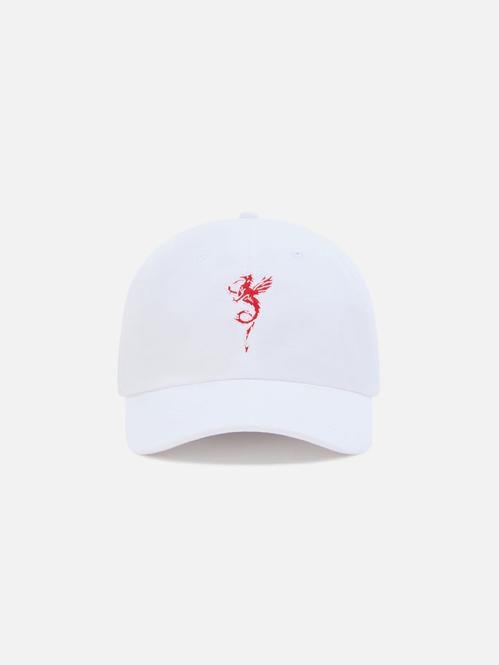 White Davis cotton baseball cap with AS Cannes dragon embroidery | AS CANNES SPECIAL EDITION