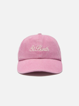 Davis light pink cotton baseball cap with embroidered logo