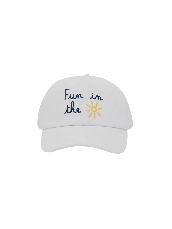 White denim ball cap Baseball Jr with daisy embroidery - MC2 Saint Barth