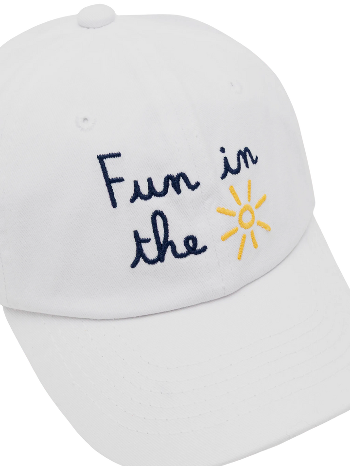 White denim ball cap Baseball Jr with daisy embroidery - MC2 Saint Barth