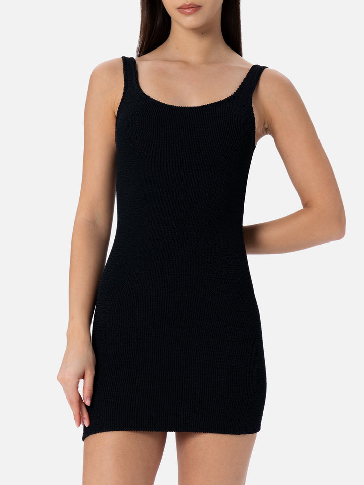 Black crinkle tank dress Deana - MC2 Saint Barth