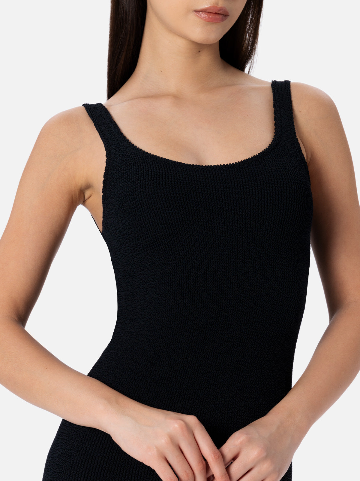 Black crinkle tank dress Deana - MC2 Saint Barth