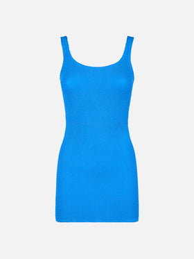 Woman tank bluette crinkle dress - MC2 Saint Barth
