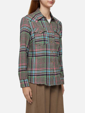 Wool shirt Deer with Prince of Wales print