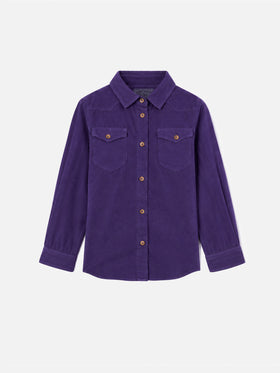 Purple Deer Jr corduroy overshirt with rhinestone print