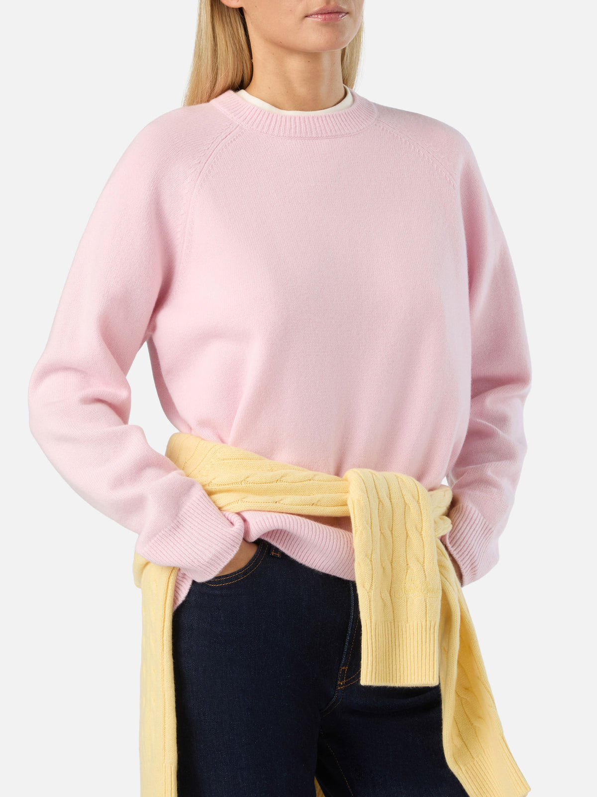 Pull en laine Pink Delphine à col rond 