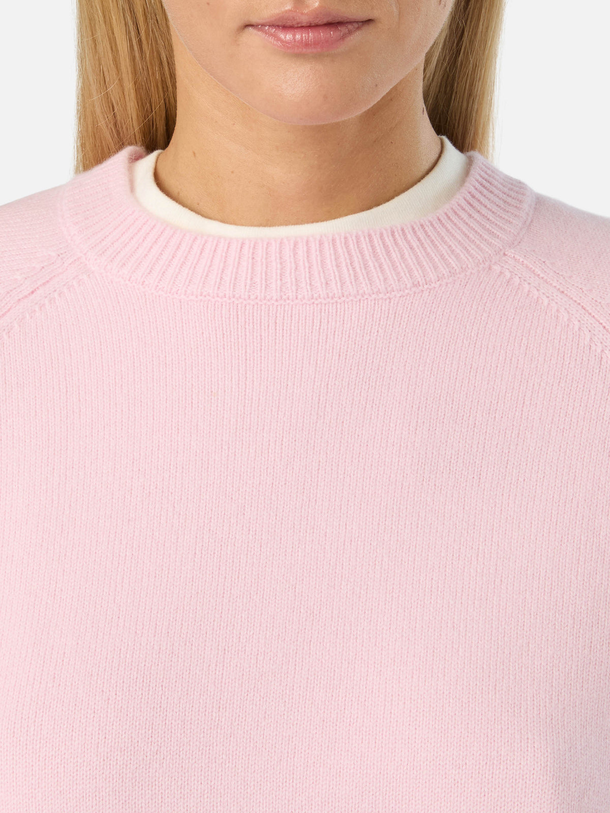 Pull en laine Pink Delphine à col rond 