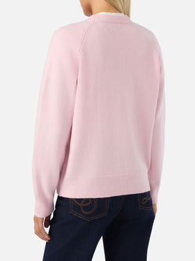 Pull en laine Pink Delphine à col rond 