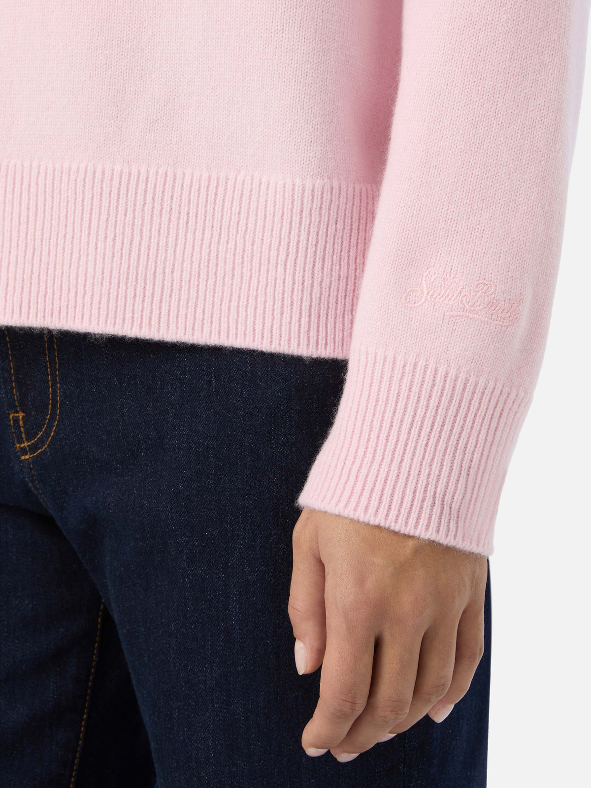 Pull en laine Pink Delphine à col rond 