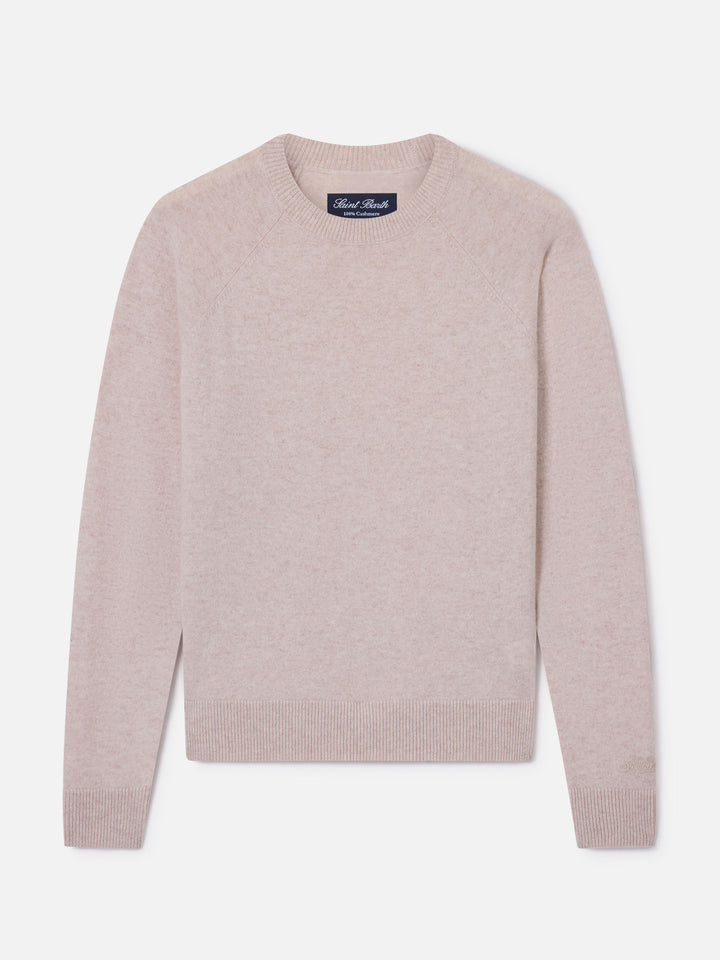 Maglia girocollo Delphine beige in cashmere